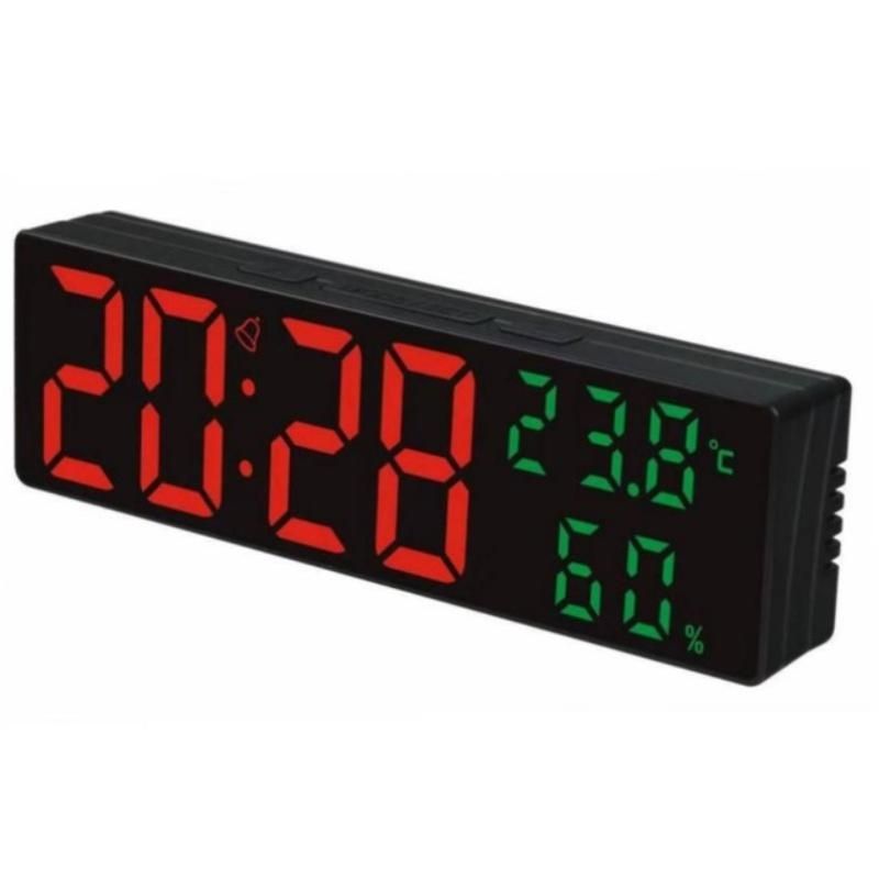 1 PC 9 Inch Large Digital Wall Clock Temperature and Humidity Display Night Mode Table Alarm Clock 12/24H Electronic LED Clock