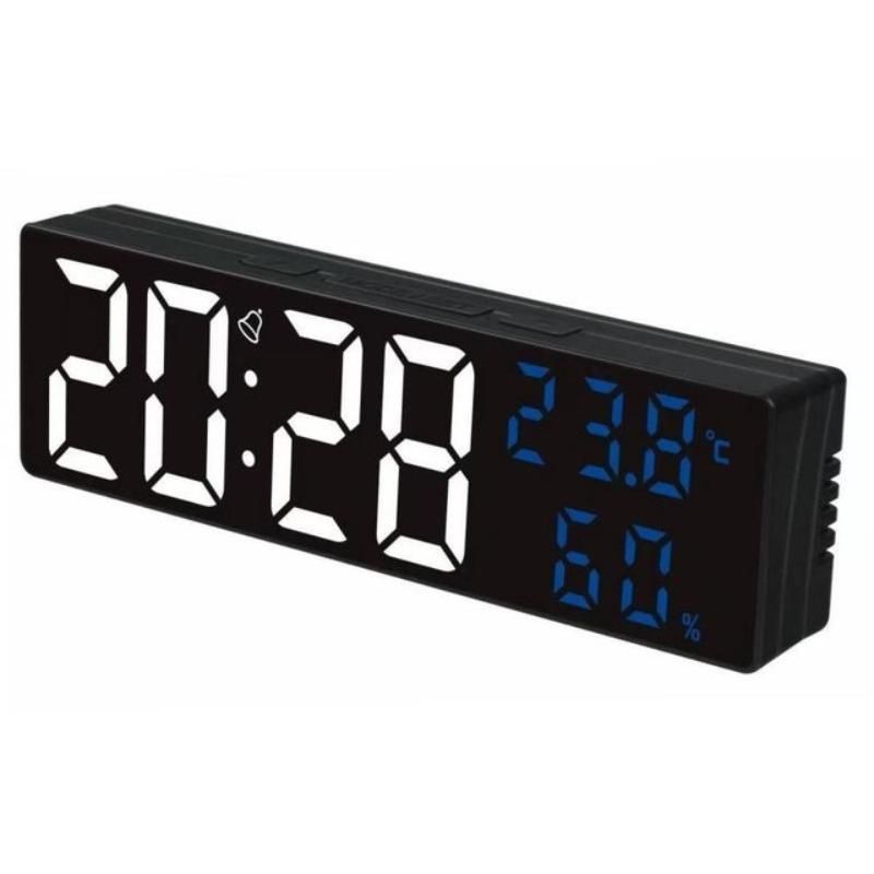 1 PC 9 Inch Large Digital Wall Clock Temperature and Humidity Display Night Mode Table Alarm Clock 12/24H Electronic LED Clock