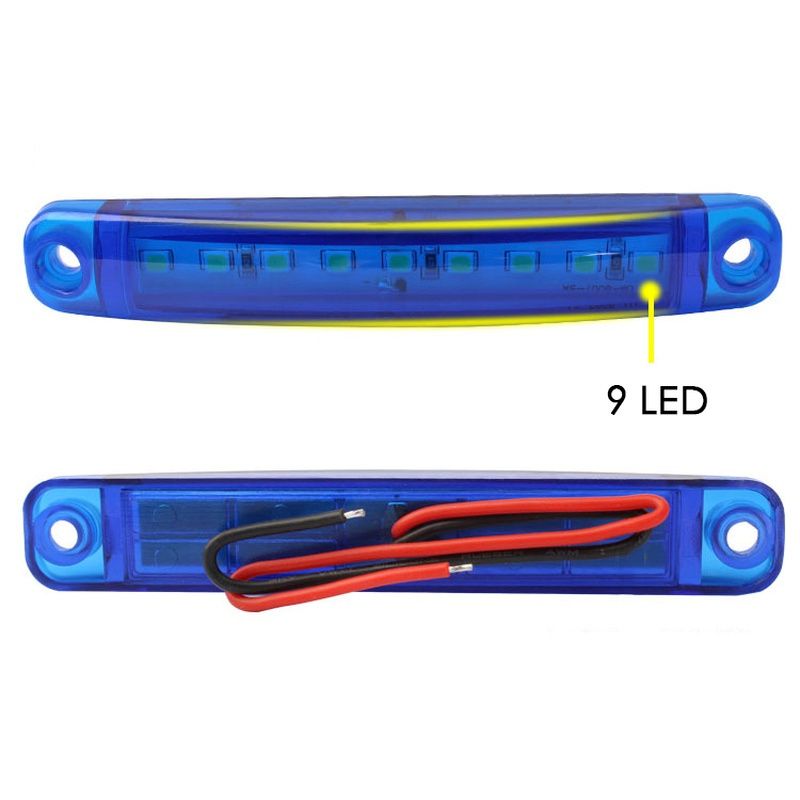 12-24V Truck Side Warning Light 9 LED Muticolor Waterproof Car Width Lamp Trailer Bus Van Signal Marker Bulb