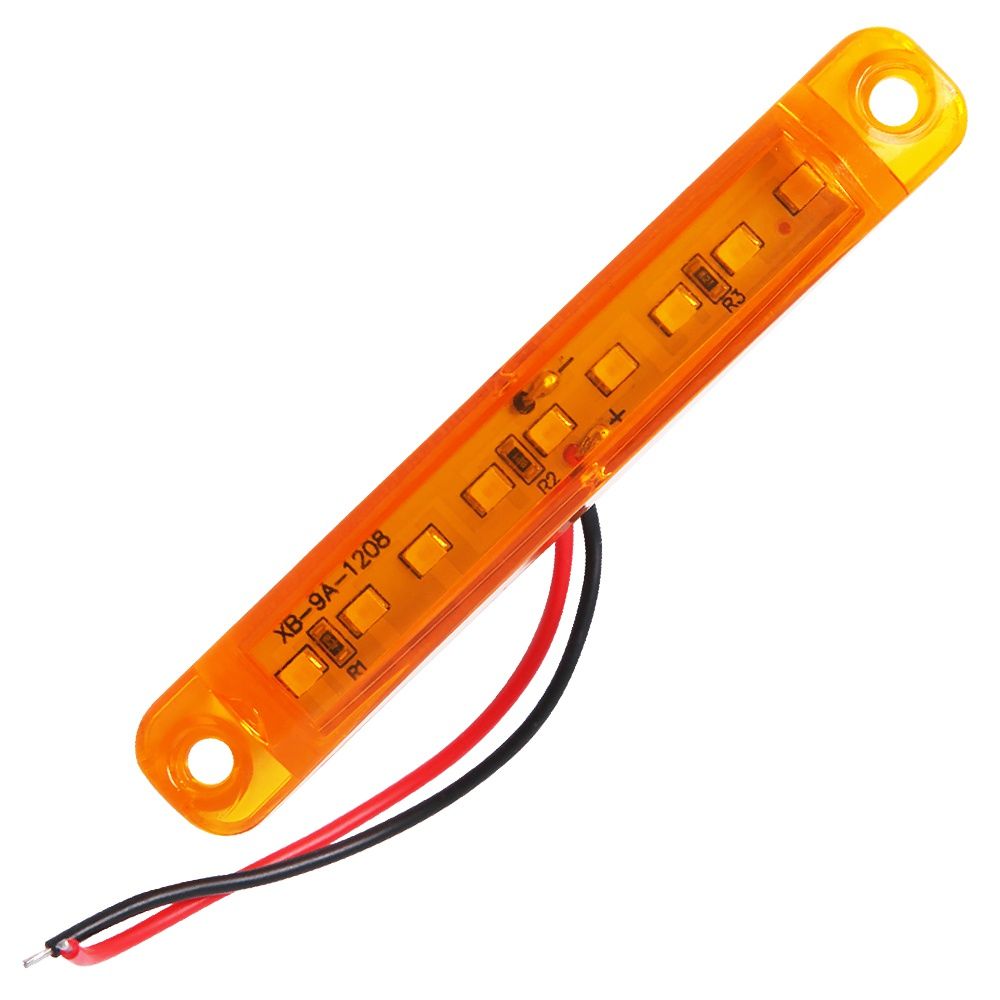 12-24V Truck Side Warning Light 9 LED Muticolor Waterproof Car Width Lamp Trailer Bus Van Signal Marker Bulb