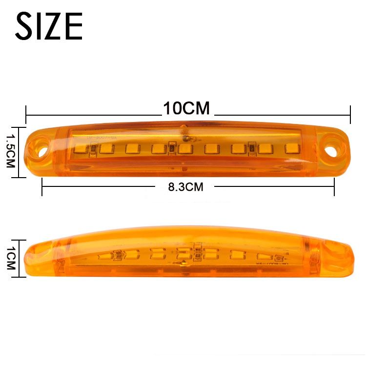 12-24V Truck Side Warning Light 9 LED Muticolor Waterproof Car Width Lamp Trailer Bus Van Signal Marker Bulb