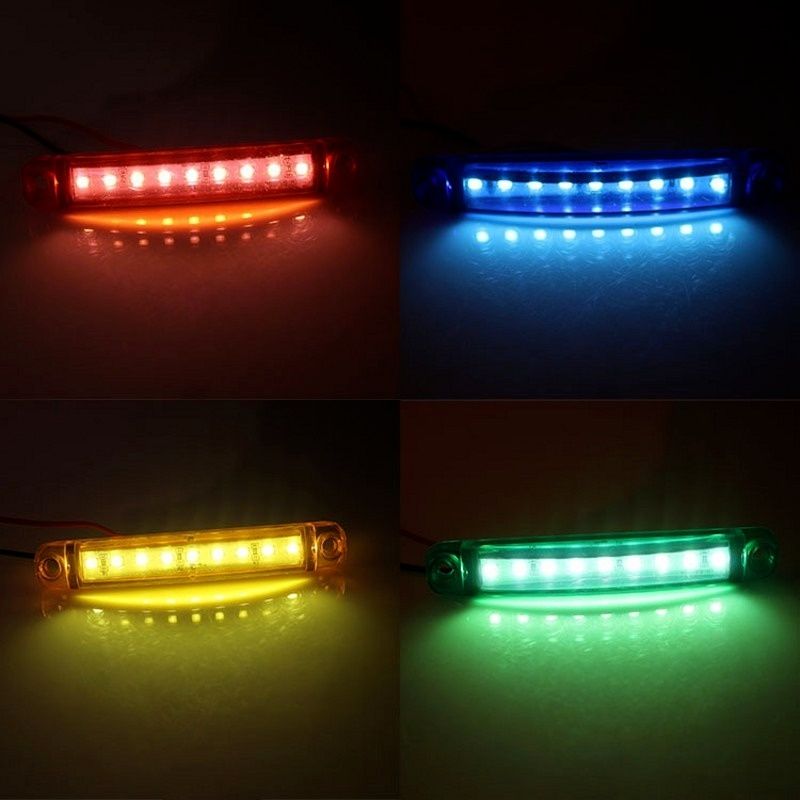 12-24V Truck Side Warning Light 9 LED Muticolor Waterproof Car Width Lamp Trailer Bus Van Signal Marker Bulb