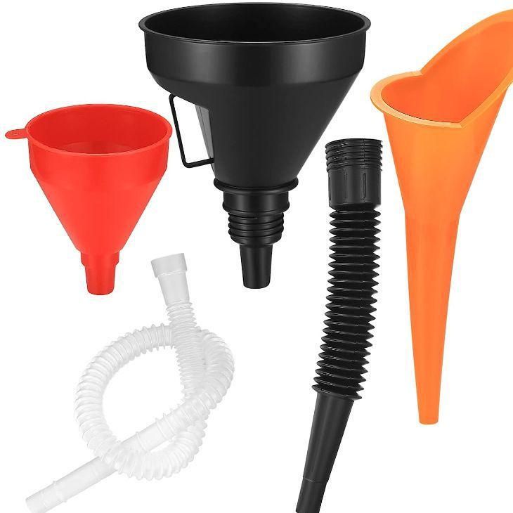 Car Telescopic Refueling Funnel Extension Long Pipe Engine Gasoline Oil Filling Funnels Detachable Hose Funnels Tools