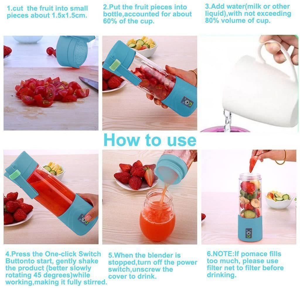 Portable Mini Electric Juicer USB Charging Fruit Orange Lemon Blender Smoothie Milkshake Maker Kitchen Automatic Fresh Squeezer