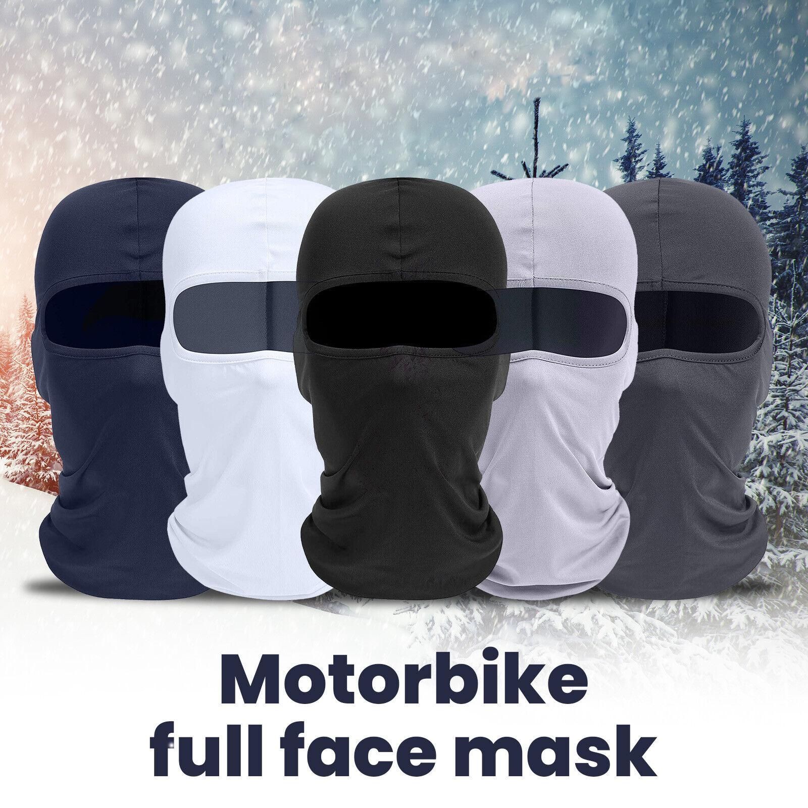 Balaclava Full Face Mask Men Womens Cycling Ski Lycra Warm Neck Black Motor Bike
