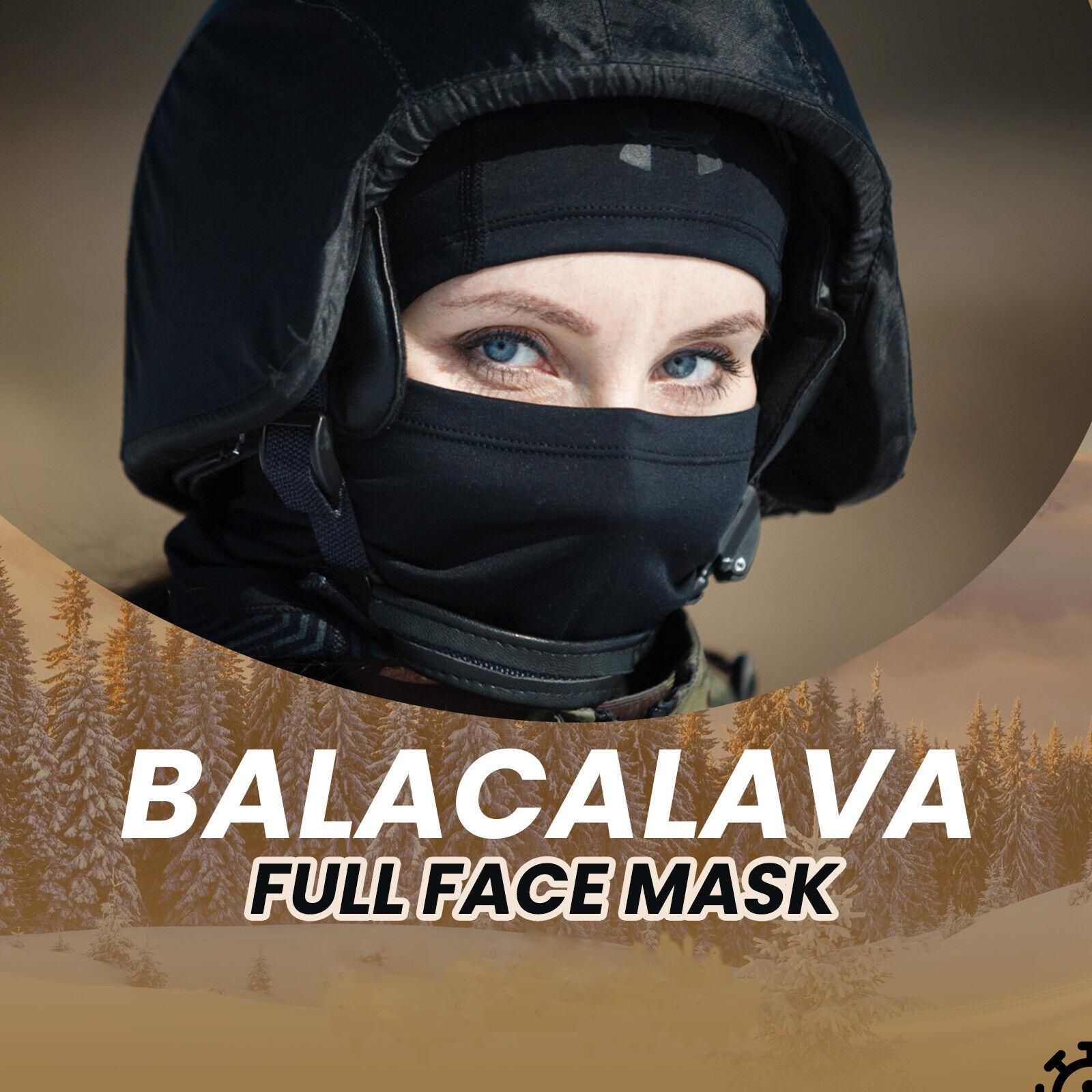 Balaclava Full Face Mask Men Womens Cycling Ski Lycra Warm Neck Black Motor Bike