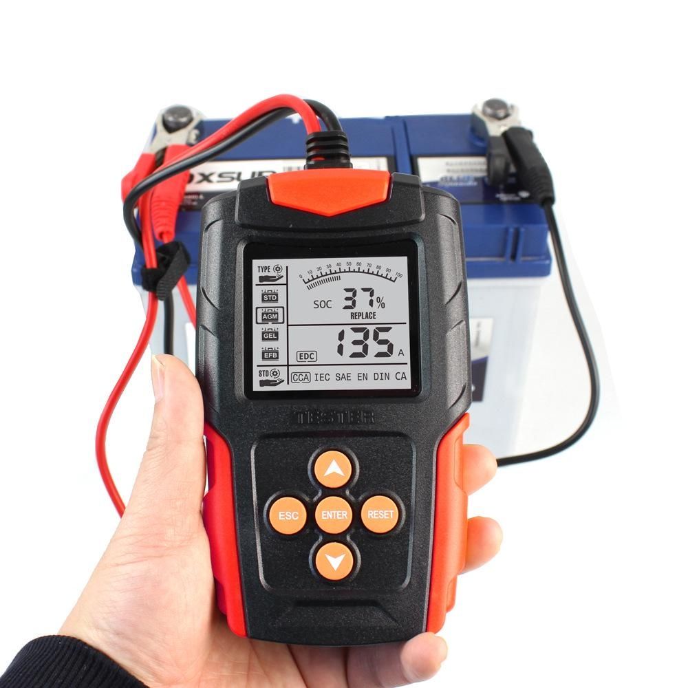 12V 24V Car Battery Tester LCD Battery Analyzer Test Tool Digital Analyzer Tester CCA IR SOH Measurement for Car Truck Boat SUV