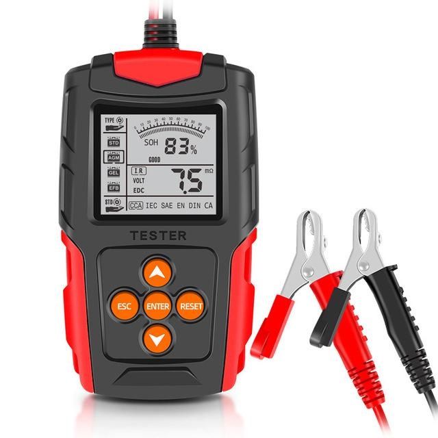 12V 24V Car Battery Tester LCD Battery Analyzer Test Tool Digital Analyzer Tester CCA IR SOH Measurement for Car Truck Boat SUV