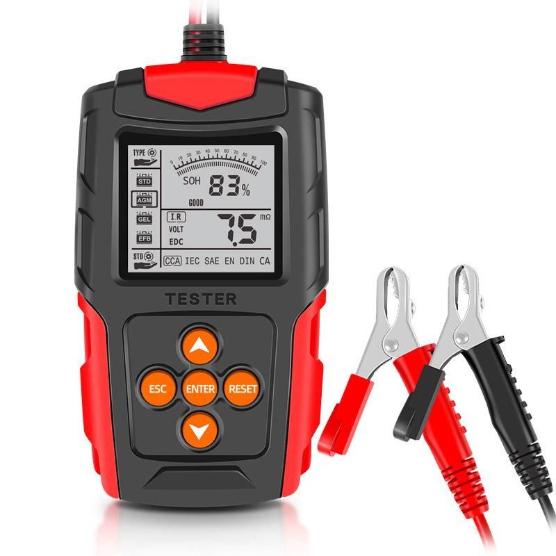 12V 24V Car Battery Tester LCD Battery Analyzer Test Tool Digital Analyzer Tester CCA IR SOH Measurement for Car Truck Boat SUV
