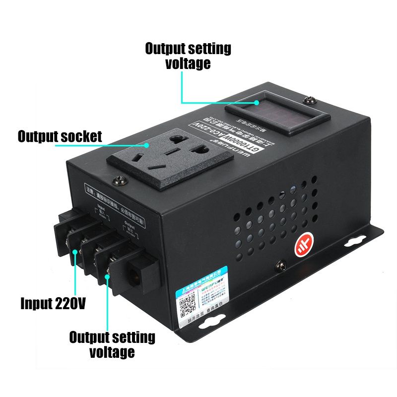AC 220V 10000W SCR Electronic Voltage Regulator Temperature Speed Adjust Controller Dimming Dimmer Thermostat