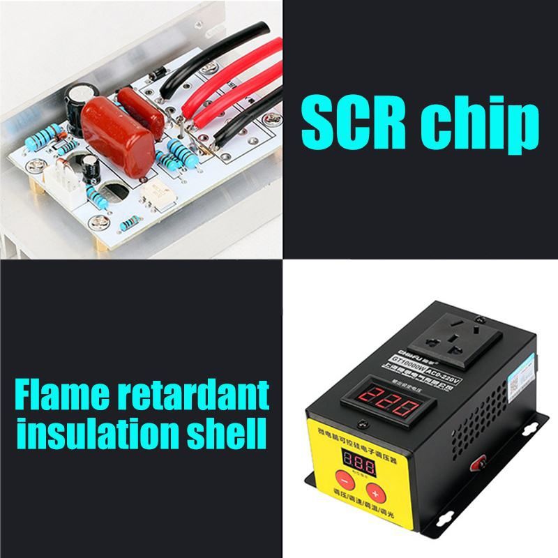 AC 220V 10000W SCR Electronic Voltage Regulator Temperature Speed Adjust Controller Dimming Dimmer Thermostat