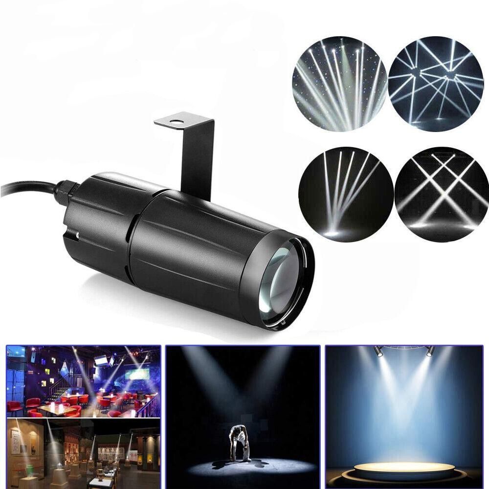 10W LED Mini Stage Light Mirror Ball Lighting Beam Pinspot Light Show Home Decor