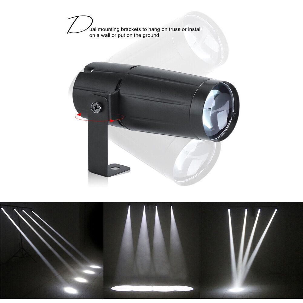 10W LED Mini Stage Light Mirror Ball Lighting Beam Pinspot Light Show Home Decor