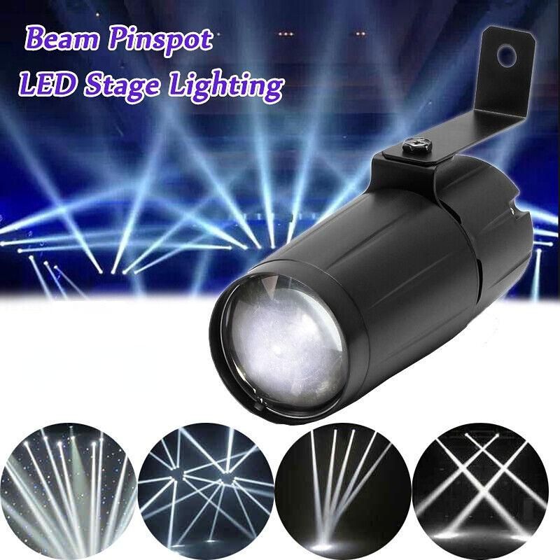 10W LED Mini Stage Light Mirror Ball Lighting Beam Pinspot Light Show Home Decor