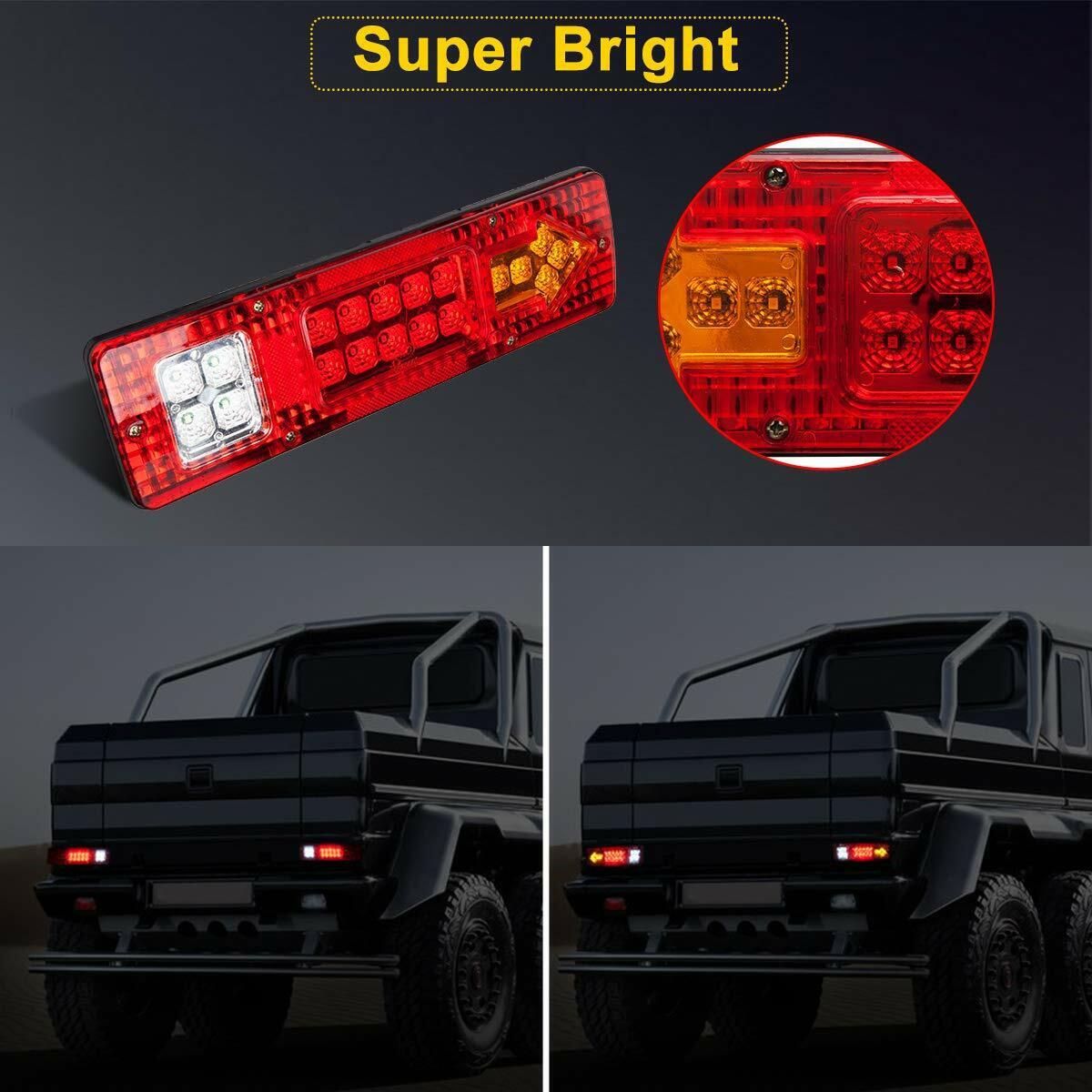 Pair Tail Lights 19 LED Brake Turn Signal Running for Truck Trailer RV ATV 12V bicycle lamp