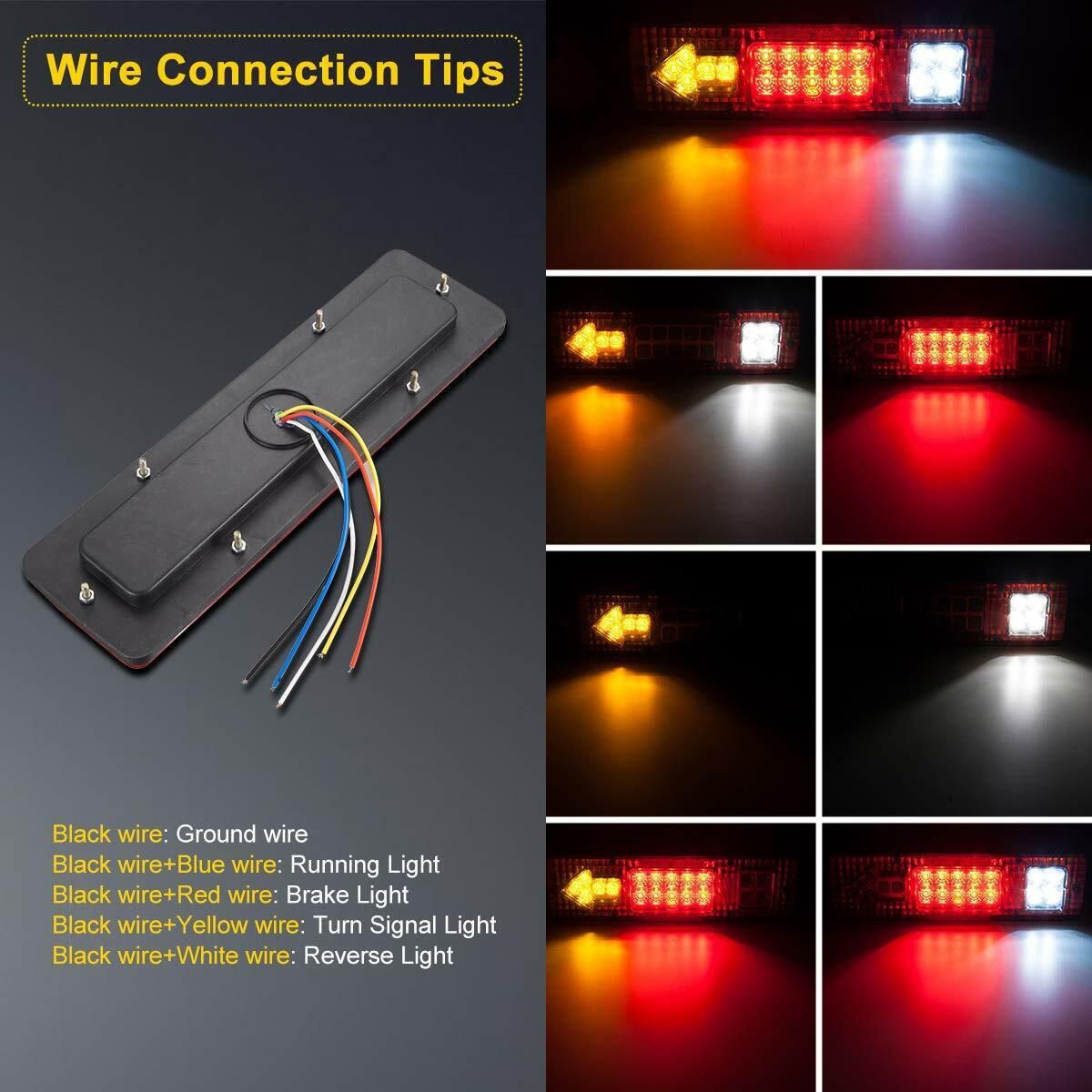 Pair Tail Lights 19 LED Brake Turn Signal Running for Truck Trailer RV ATV 12V bicycle lamp