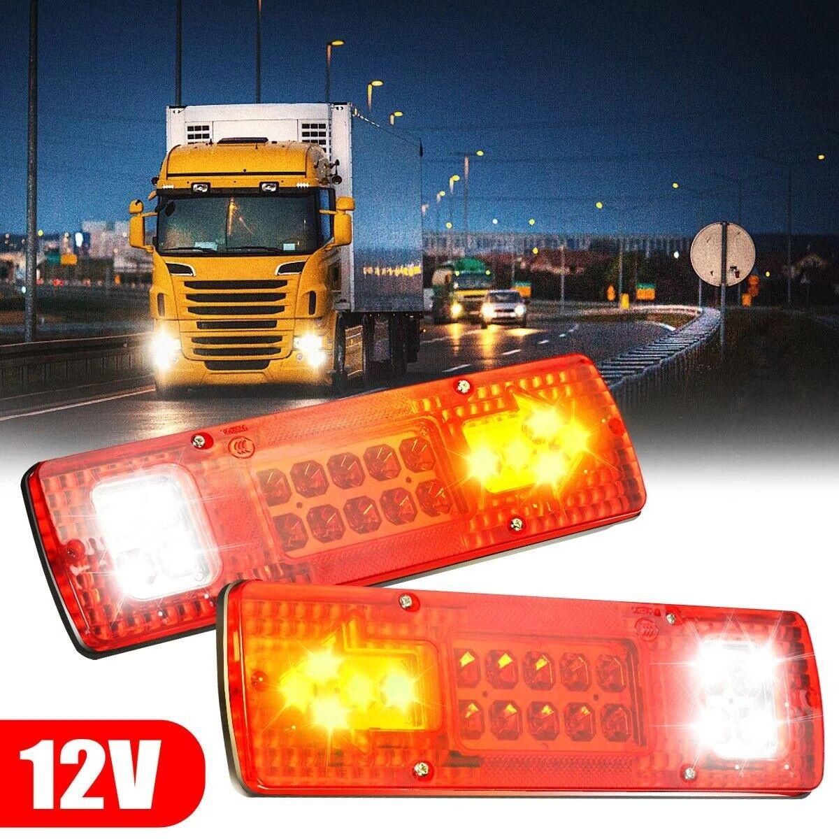 Pair Tail Lights 19 LED Brake Turn Signal Running for Truck Trailer RV ATV 12V bicycle lamp