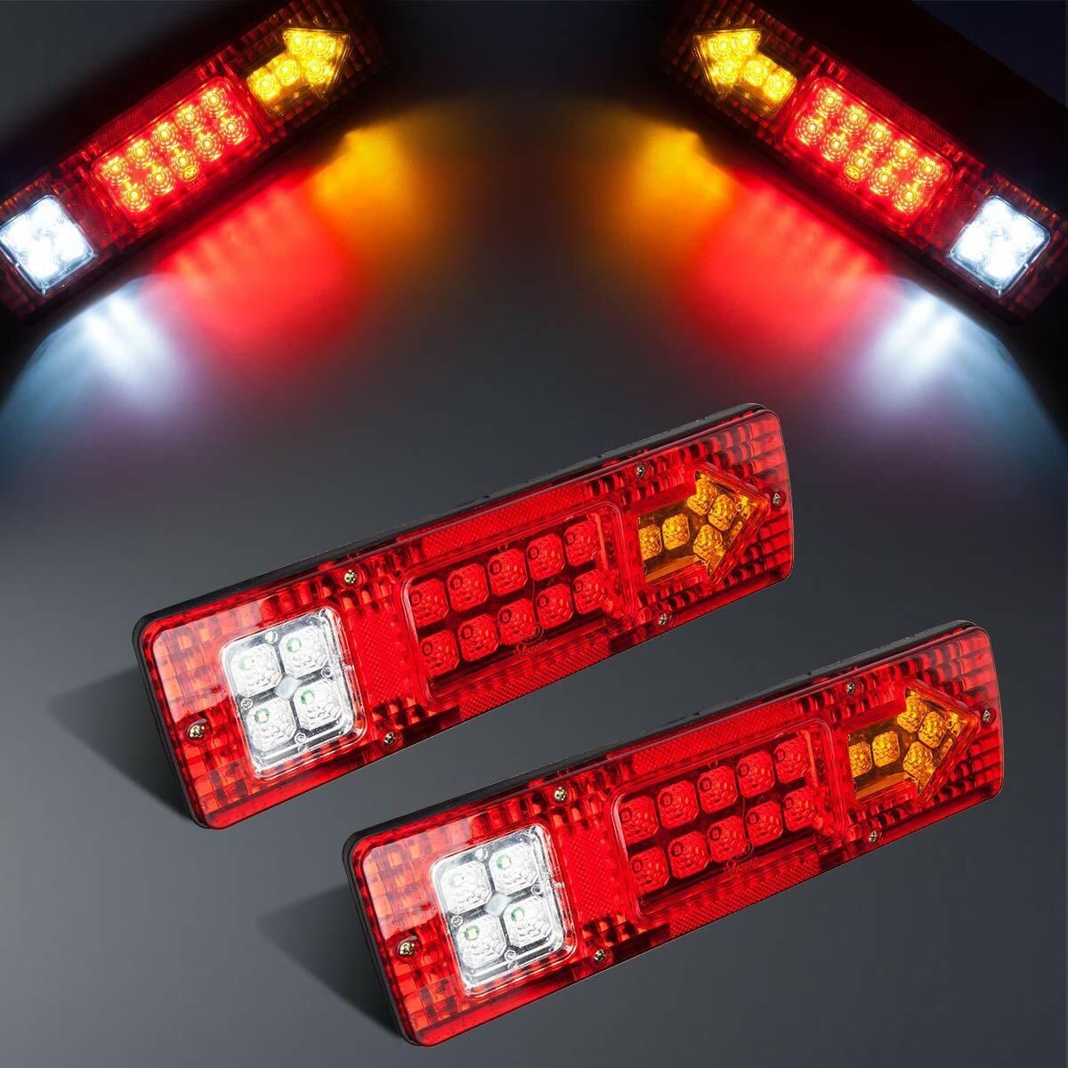 Pair Tail Lights 19 LED Brake Turn Signal Running for Truck Trailer RV ATV 12V bicycle lamp