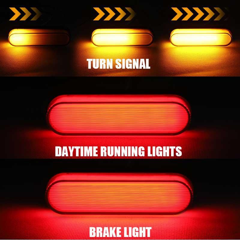 2 psc LED Truck Trailer DRLLight Bar Brake Flowing Turn Signal Stop Tail Strip