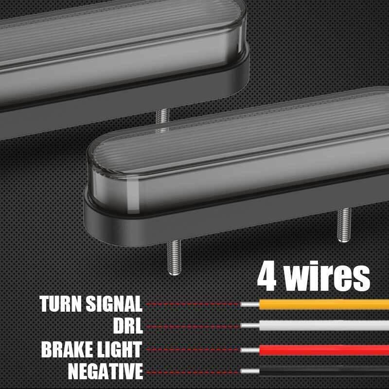 2 psc LED Truck Trailer DRLLight Bar Brake Flowing Turn Signal Stop Tail Strip