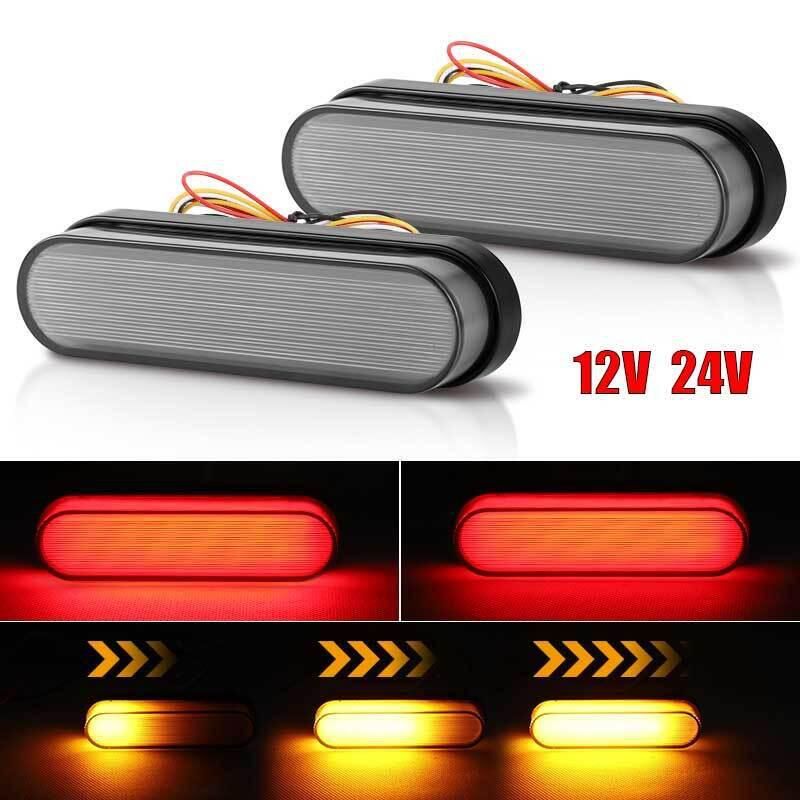 2 psc LED Truck Trailer DRLLight Bar Brake Flowing Turn Signal Stop Tail Strip
