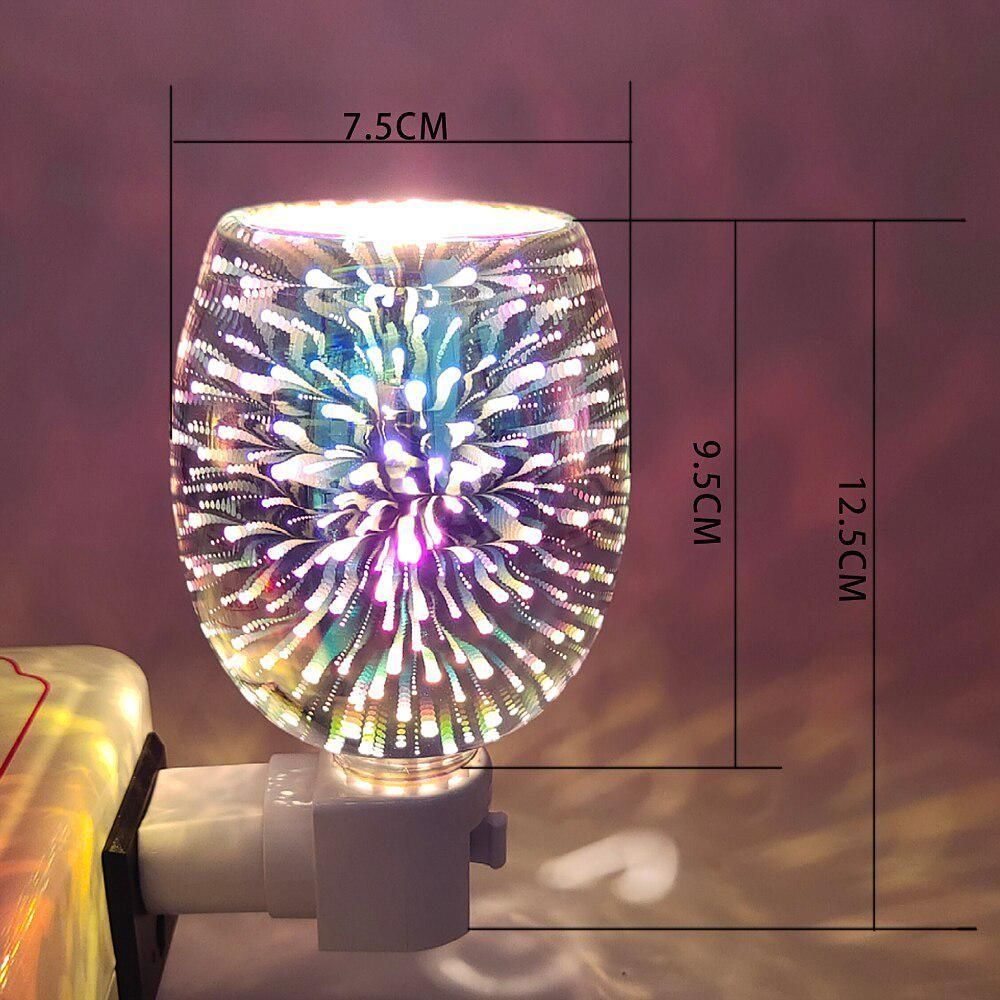 3D Glass Electric Wax Melt Warmer aroma lamp Candle Waxing Warmer Plug In Metal Burner Melt Wax Cube Melter Fragrance Warmer for Home&Office