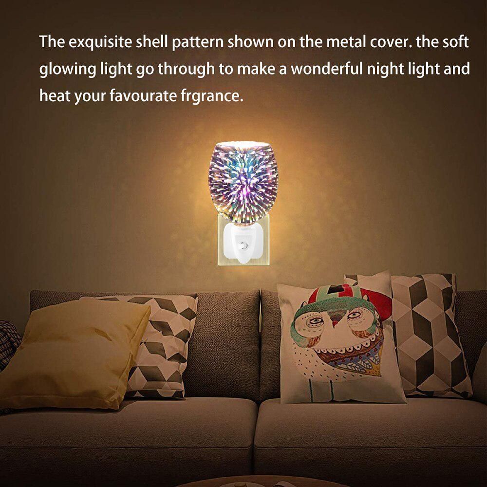 3D Glass Electric Wax Melt Warmer aroma lamp Candle Waxing Warmer Plug In Metal Burner Melt Wax Cube Melter Fragrance Warmer for Home&Office