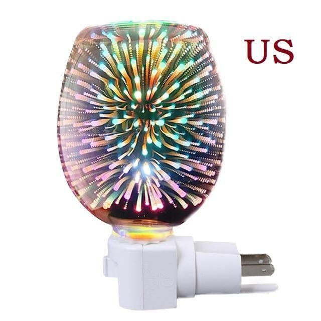 3D Glass Electric Wax Melt Warmer aroma lamp Candle Waxing Warmer Plug In Metal Burner Melt Wax Cube Melter Fragrance Warmer for Home&Office