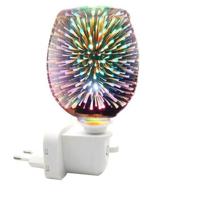 3D Glass Electric Wax Melt Warmer aroma lamp Candle Waxing Warmer Plug In Metal Burner Melt Wax Cube Melter Fragrance Warmer for Home&Office