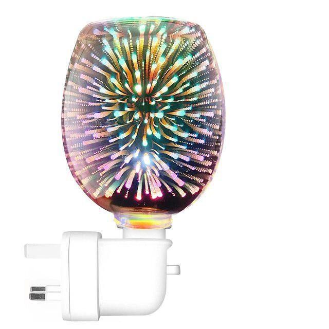 3D Glass Electric Wax Melt Warmer aroma lamp Candle Waxing Warmer Plug In Metal Burner Melt Wax Cube Melter Fragrance Warmer for Home&Office