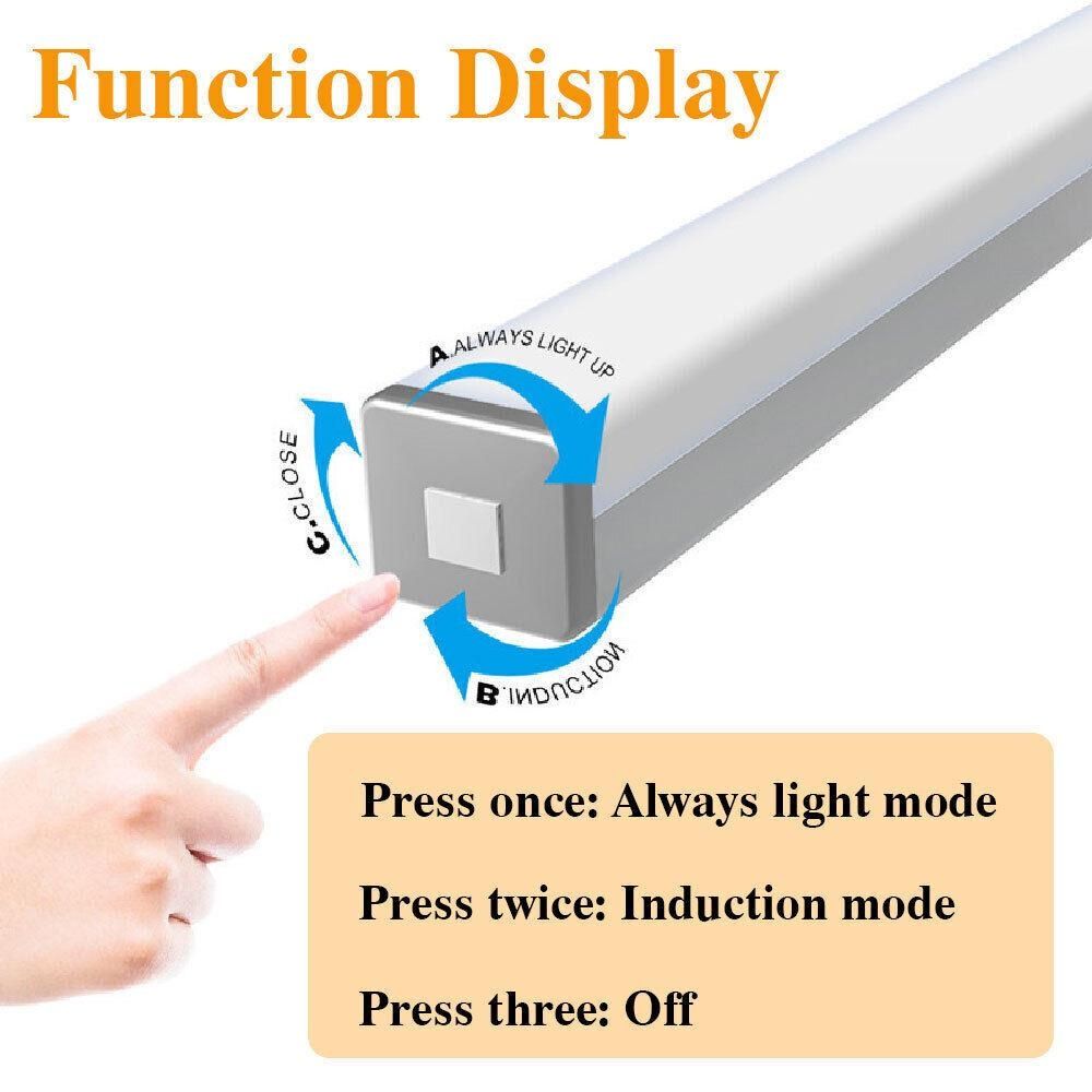 LED Light USB Under Cabinet Closet light Motion Sensor Kitchen Counter Night Wall Lamp