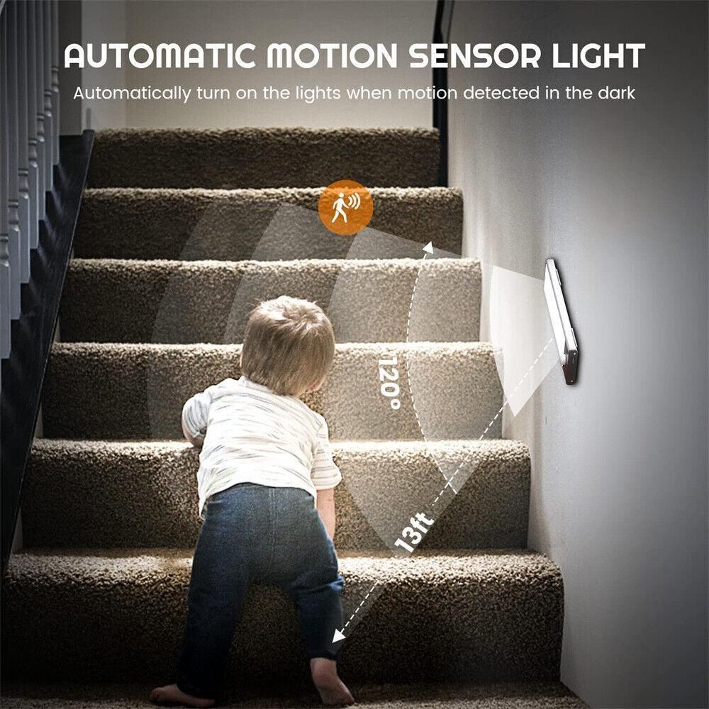 LED Light USB Under Cabinet Closet light Motion Sensor Kitchen Counter Night Wall Lamp