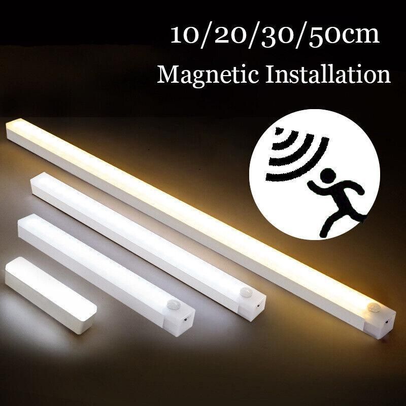 LED Light USB Under Cabinet Closet light Motion Sensor Kitchen Counter Night Wall Lamp