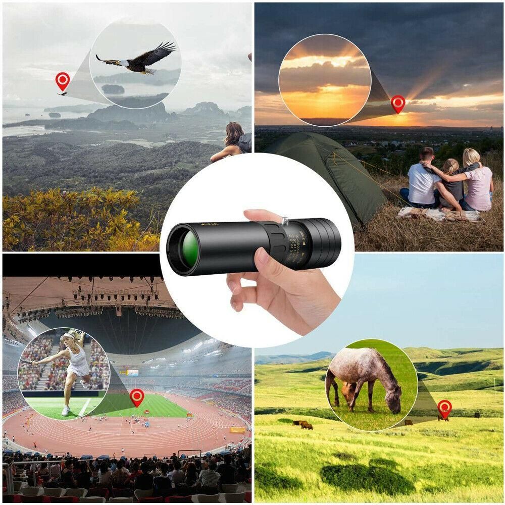 4K 10-300X40mm Super Telephoto Zoom Portable Monocular Telescope w/Tripod + Clip