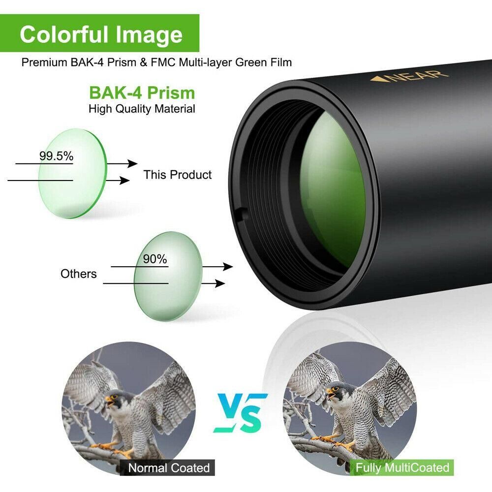 4K 10-300X40mm Super Telephoto Zoom Portable Monocular Telescope w/Tripod + Clip