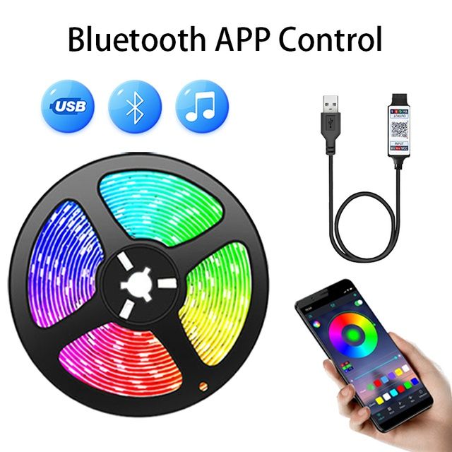 RGB 5050 Led Strip Light Bluetooth App 5v USB Led Tape Flexible Diode Tape for TV Backlight Game Room Decoration