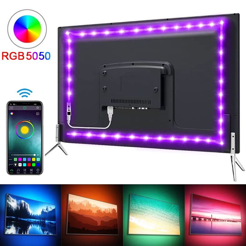 RGB 5050 Led Strip Light Bluetooth App 5v USB Led Tape Flexible Diode Tape for TV Backlight Game Room Decoration