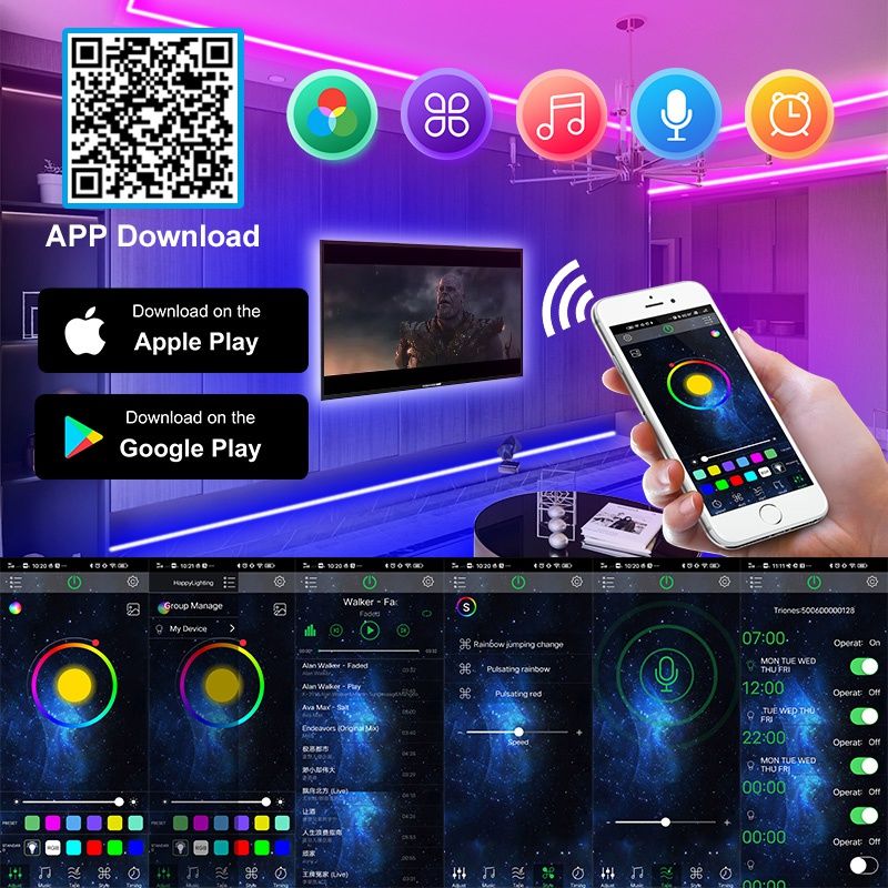 RGB 5050 Led Strip Light Bluetooth App 5v USB Led Tape Flexible Diode Tape for TV Backlight Game Room Decoration