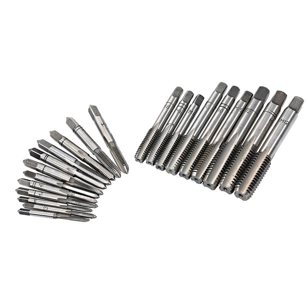 32PCS HSS Tap Die Set Metric Wrench Cut M3-M12 Hand Threading Tool Tungsten Carbide Tap Die Screw Thread Making Tool Bit Set