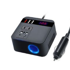 Car Inverter 12V/24V DC To 110V/220V AC Cigarette Lighter Power Supply Inverter Adapter with QC 3.0 USB Charger Fast Charging
