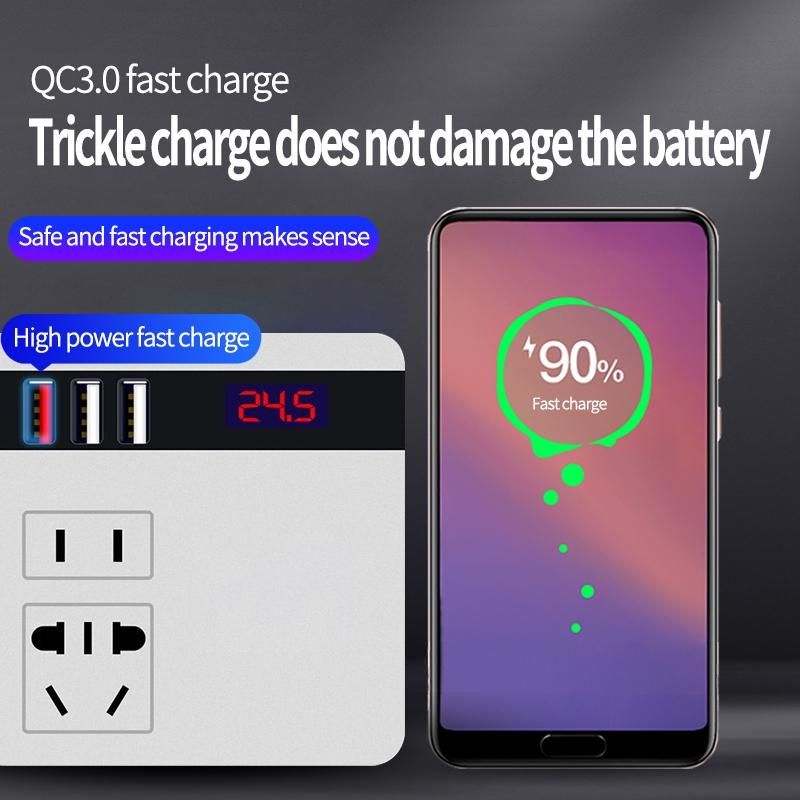Car Inverter 12V/24V DC To 110V/220V AC Cigarette Lighter Power Supply Inverter Adapter with QC 3.0 USB Charger Fast Charging