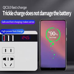 Car Inverter 12V/24V DC To 110V/220V AC Cigarette Lighter Power Supply Inverter Adapter with QC 3.0 USB Charger Fast Charging
