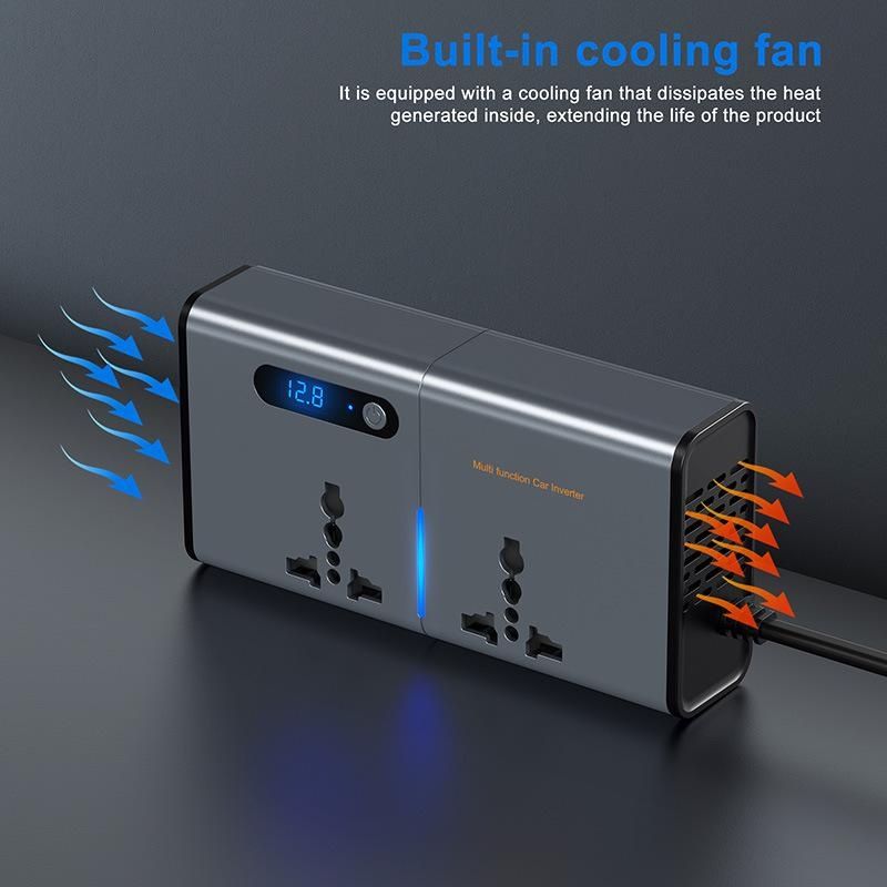 Car Inverter DC 12V to AC 110V 220V Auto Converter Type-C USB Fast Charging Charger EU US Socket Car Inverter Power Adapter