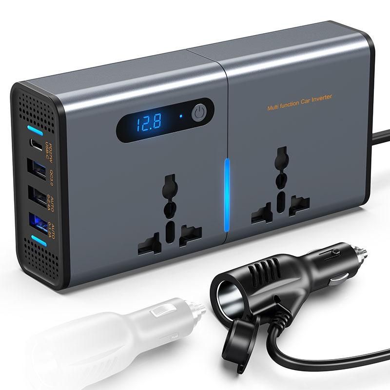 Car Inverter DC 12V to AC 110V 220V Auto Converter Type-C USB Fast Charging Charger EU US Socket Car Inverter Power Adapter