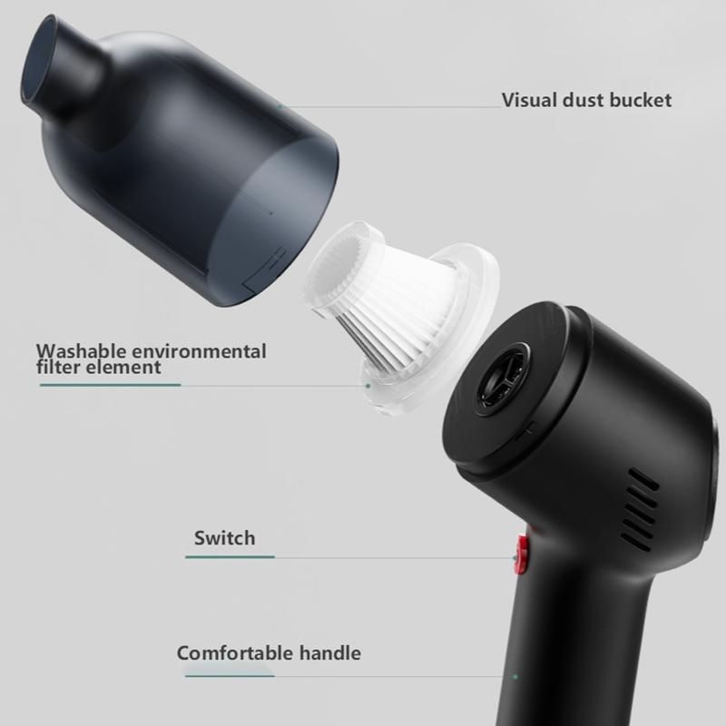9000pa Wireless Portable Vacuum Cleaners Electric Mini Strong Suction Low Noise Vacuum Cleaner for Car Home Dual Use