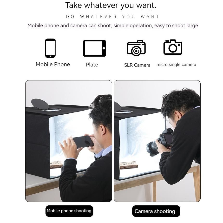 25/30/40CM LED Photography Studio Foldable Shooting Tent Box Kit Photo Light Box 6 Background Board Portable Dimmable Softbox