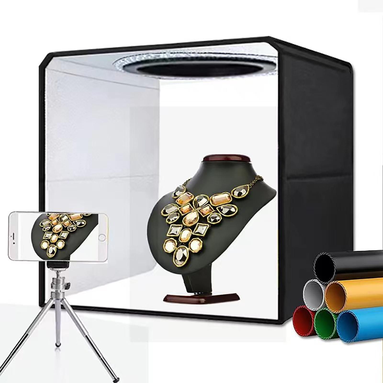 25/30/40CM LED Photography Studio Foldable Shooting Tent Box Kit Photo Light Box 6 Background Board Portable Dimmable Softbox