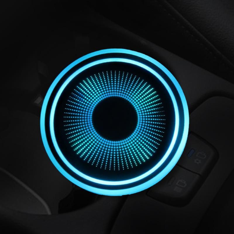 1Pc/2Pcs Cup Pad Car Accessories LED Light Cover Interior Decoration Lamp 7 Colors