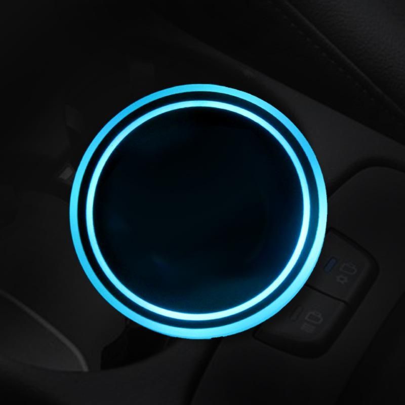 1Pc/2Pcs Cup Pad Car Accessories LED Light Cover Interior Decoration Lamp 7 Colors
