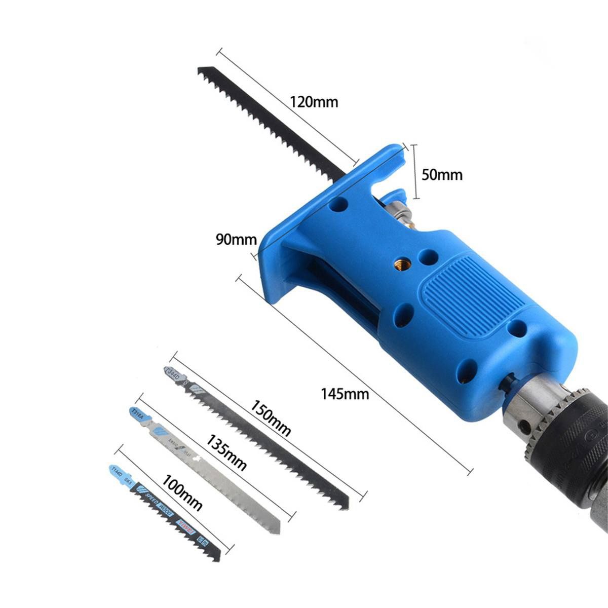 4PCS/SET NEW Reciprocating Saw Attachment Adapter Change Electric Drill Into Reciprocating Saw for Wood Metal Cutting